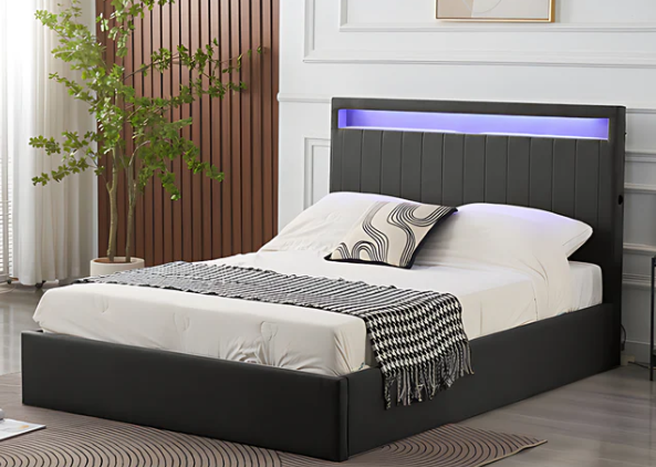 LED BED sleigh ottoman